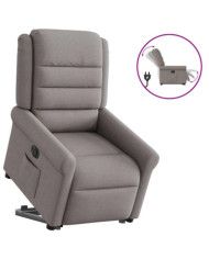 Fauteuil inclinable électrique taupe tissu | Mobilier & Déco