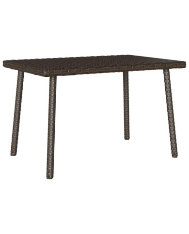 Table basse de jardin rectangulaire marron 60x40x37 cm rotin | Mobilier & Déco