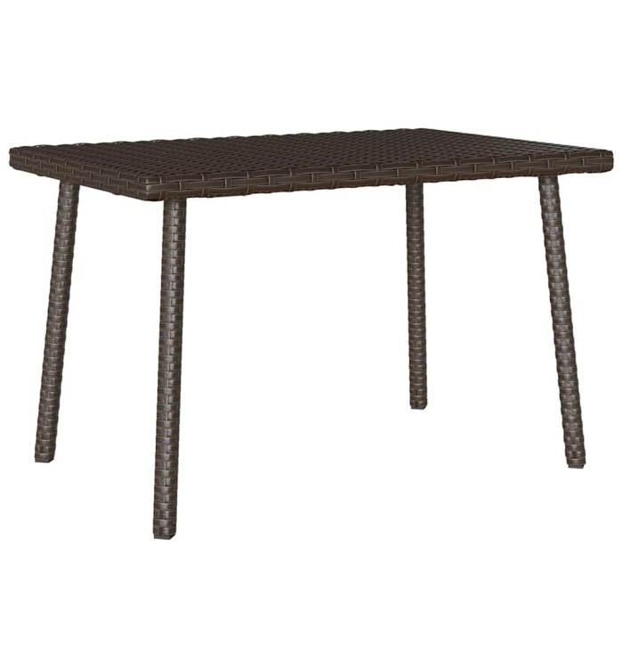 Table basse de jardin rectangulaire marron 60x40x37 cm rotin | Mobilier & Déco