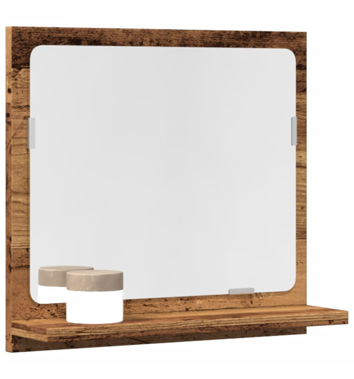 Armoire à miroir de salle de bain vieux bois bois d'ingénierie | Mobilier & Déco