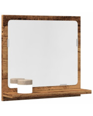 Armoire à miroir de salle de bain vieux bois bois d'ingénierie | Mobilier & Déco