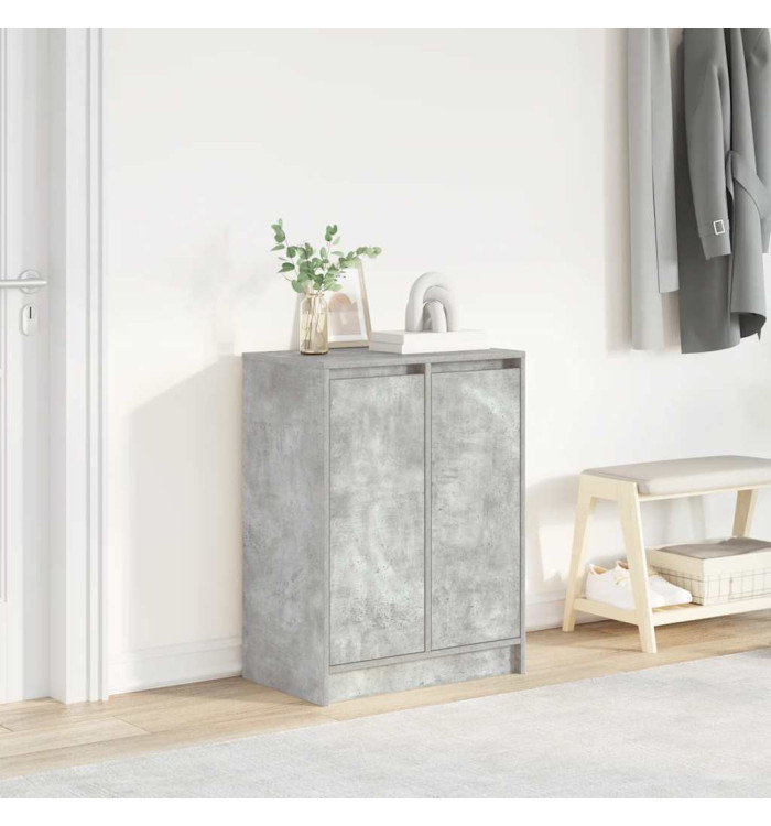 Armoire à chaussures gris béton 57x34x76 cm bois d'ingénierie | Mobilier & Déco