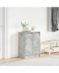 Armoire à chaussures gris béton 57x34x76 cm bois d'ingénierie | Mobilier & Déco
