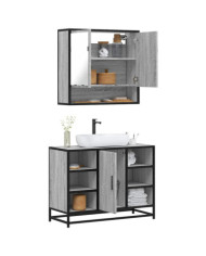 Ensemble de meubles de salle de bain 2 pcs Sonoma gris | Mobilier & Déco