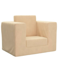Canapé-lit pour enfants Crème Peluche douce | Mobilier & Déco