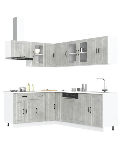 Ensemble d'armoires de cuisine 11 pcs Lucca bois d'ingénierie | Mobilier & Déco