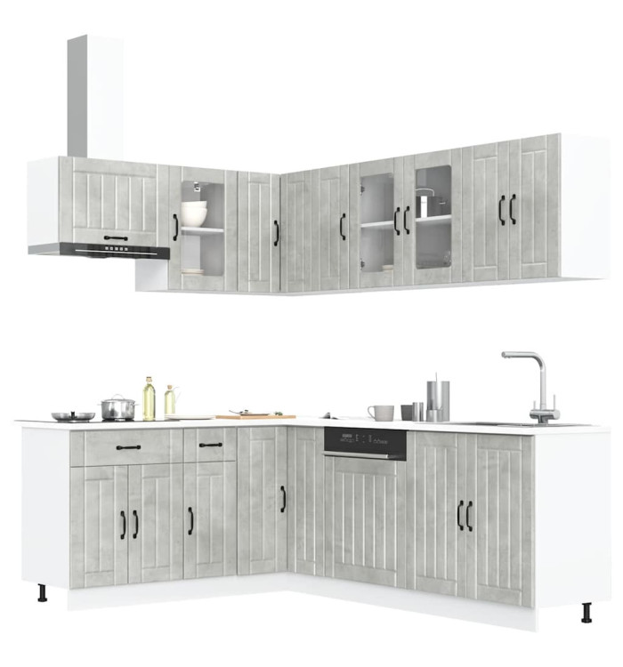 Ensemble d'armoires de cuisine 11 pcs Lucca bois d'ingénierie | Mobilier & Déco