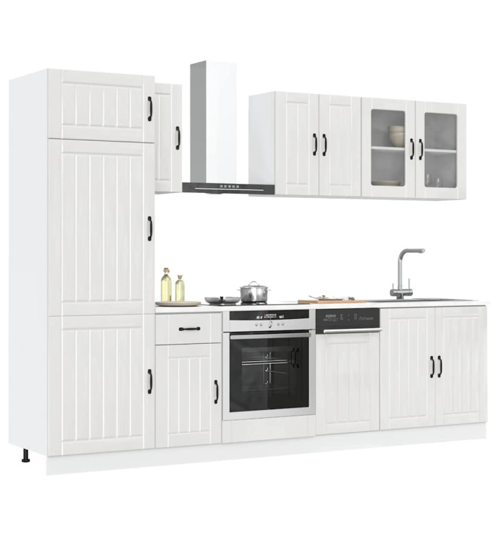 Ensemble d'armoires de cuisine 8 pcs Kalmar blanc brillant | Mobilier & Déco