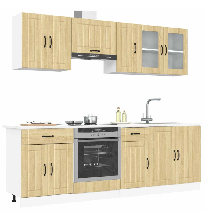 Ensemble d'armoires de cuisine 8 pcs Kalmar bois d'ingénierie | Mobilier & Déco