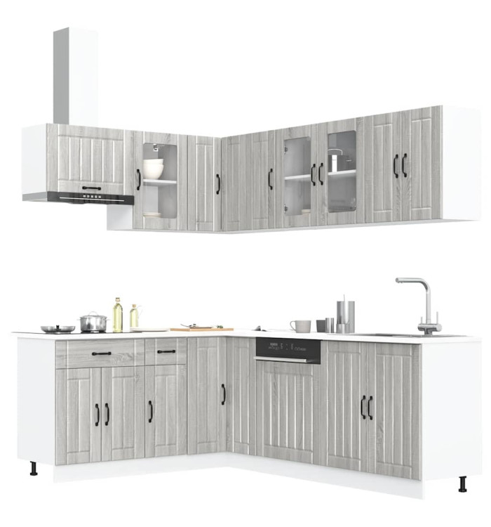 Ensemble d'armoires de cuisine 11 pcs Lucca bois d'ingénierie | Mobilier & Déco
