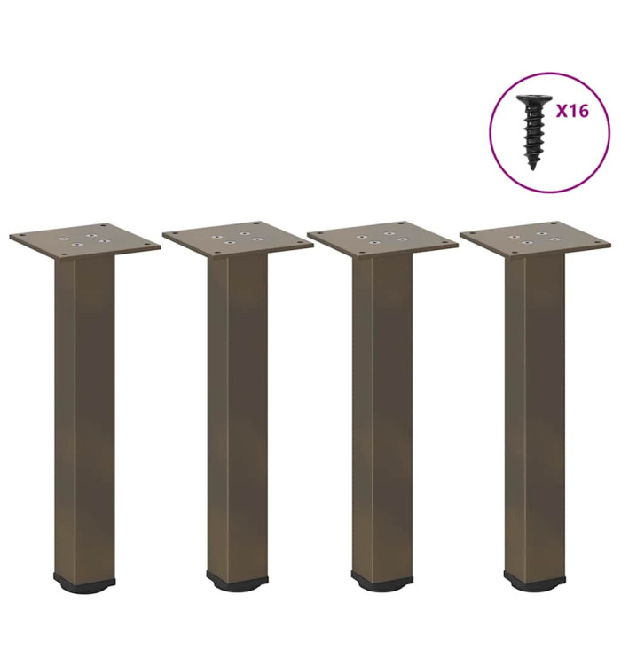 Pieds de table basse 4 pièces Acier naturel 42-44 cm Acier | Mobilier & Déco