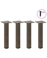 Pieds de table basse 4 pièces Acier naturel 42-44 cm Acier | Mobilier & Déco