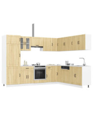 Ensemble d'armoires de cuisine 14 pcs Lucca bois d'ingénierie | Mobilier & Déco