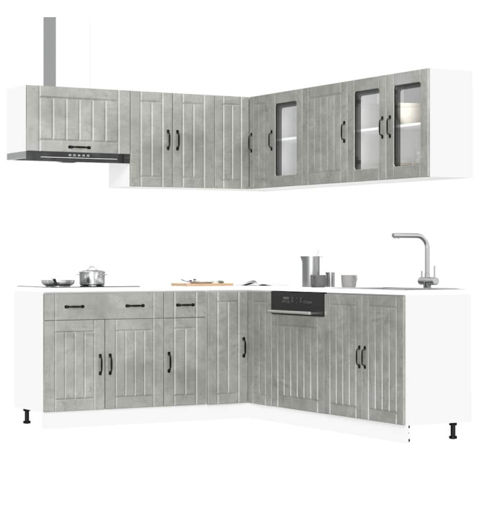Ensemble d'armoires de cuisine 11 pcs Lucca bois d'ingénierie | Mobilier & Déco