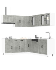 Ensemble d'armoires de cuisine 11 pcs Lucca bois d'ingénierie | Mobilier & Déco