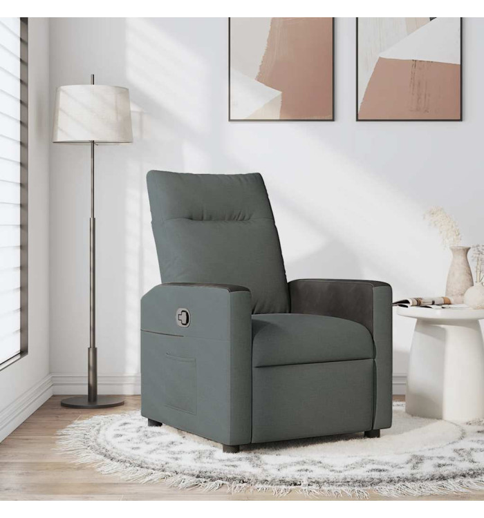 Fauteuil inclinable Gris foncé Tissu | Mobilier & Déco