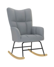 Chaise à bascule Gris clair Tissu | Mobilier & Déco
