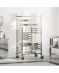 Chariot à plateaux 32 bacs GN 75x55x162,5 cm acier inoxydable | Mobilier & Déco