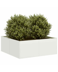 Jardinière blanc 80x80x30 cm acier | Mobilier & Déco
