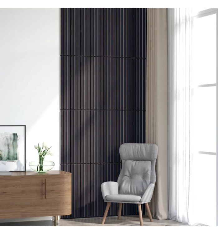 Panneaux muraux acoustiques 8pcs lattes 60,5x60cm placage chêne | Mobilier & Déco