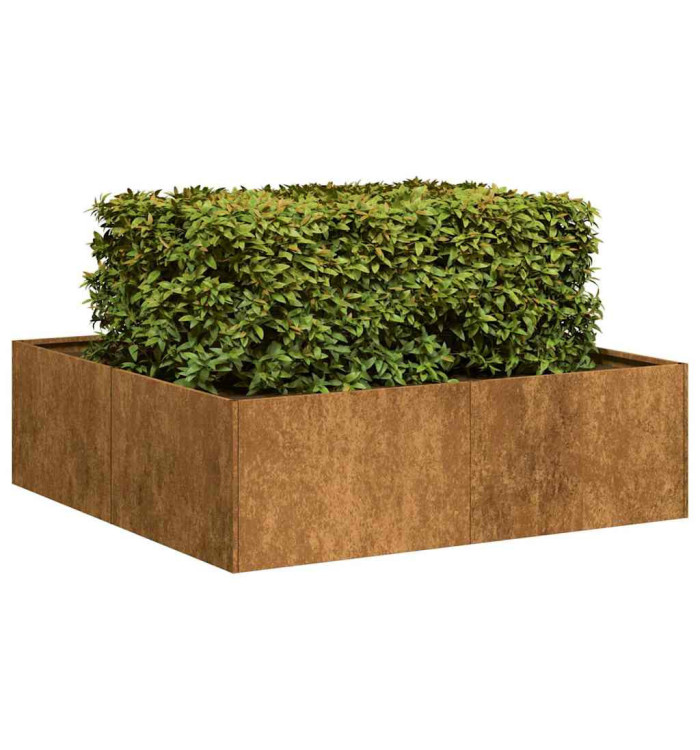 Jardinière rouillé 100x100x30 cm acier inoxydable | Mobilier & Déco