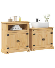 Ensemble de meubles salle de bain 2 pcs Corona bois pin massif | Mobilier & Déco