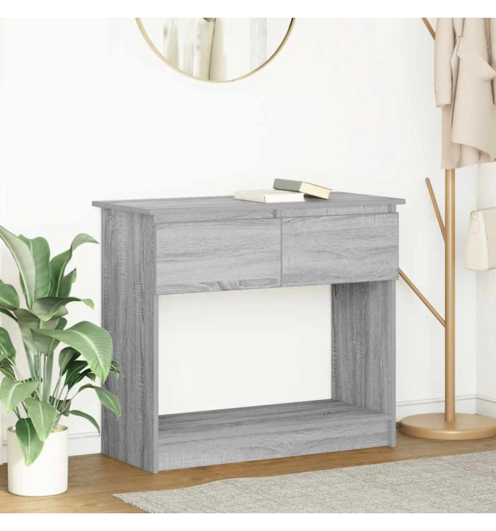Table console avec tiroirs sonoma gris 85,5x38,5x74,5 cm | Mobilier & Déco