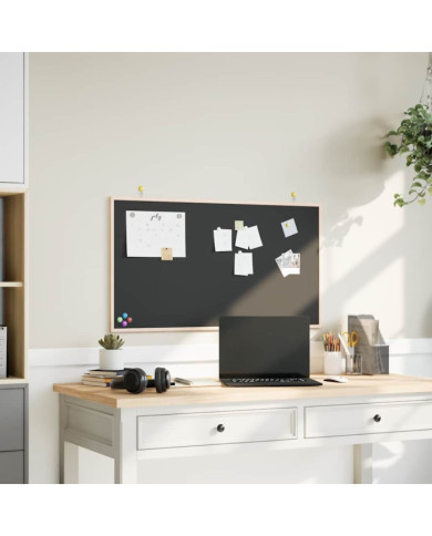 Tableau noir avec cadre bois de pin massif noir 100x55 cm | Mobilier & Déco