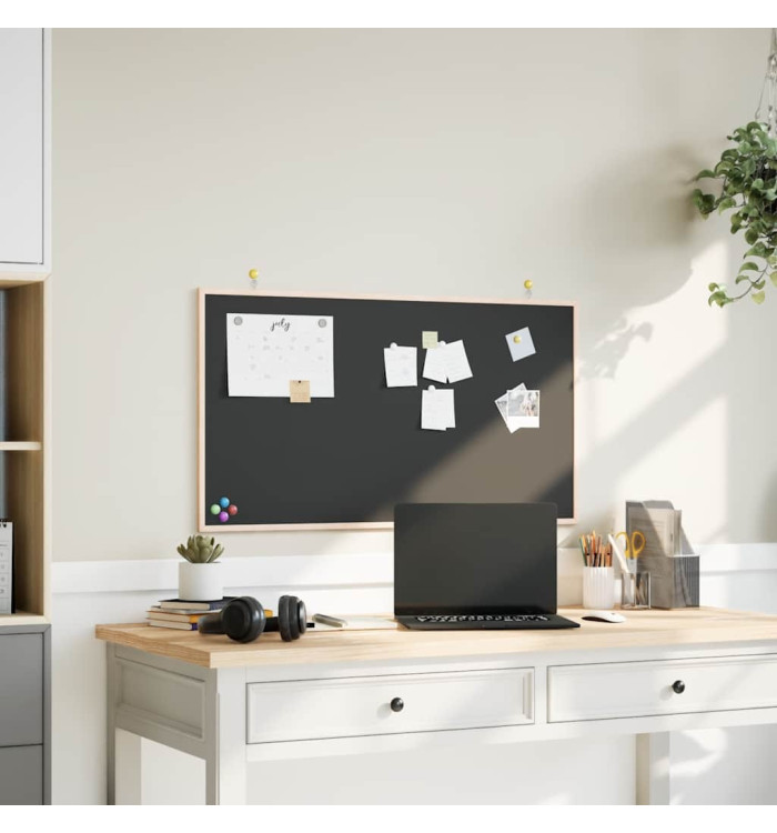 Tableau noir avec cadre bois de pin massif noir 100x55 cm | Mobilier & Déco