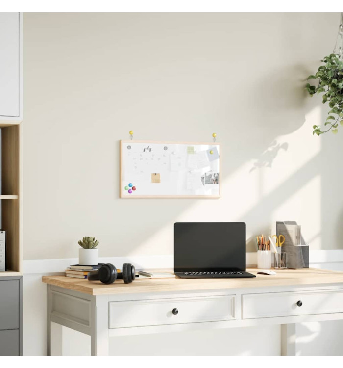 Tableau blanc magnétique avec cadre bois de pin massif 60x30 cm | Mobilier & Déco