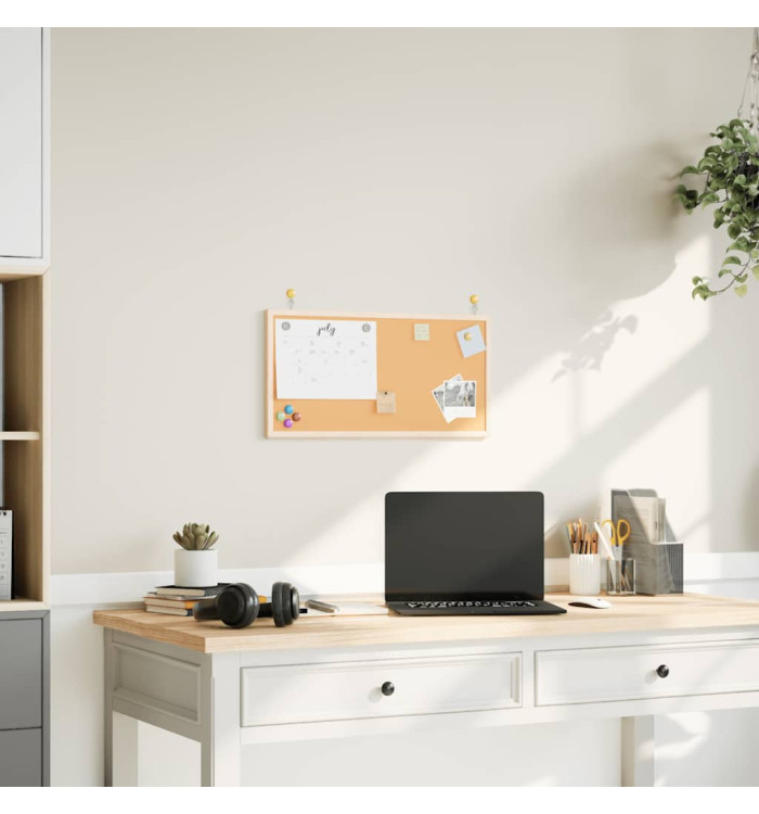 Tableau en liège avec cadre bois de pin massif 60x30 cm | Mobilier & Déco