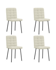 Chaises à manger lot de 4 Crème Velours | Mobilier & Déco