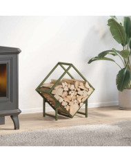 Portant de bois chauffage vert olive 50x25x50 cm | Mobilier & Déco
