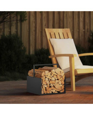 Portant de bois chauffage noir 40x40x40 cm | Mobilier & Déco