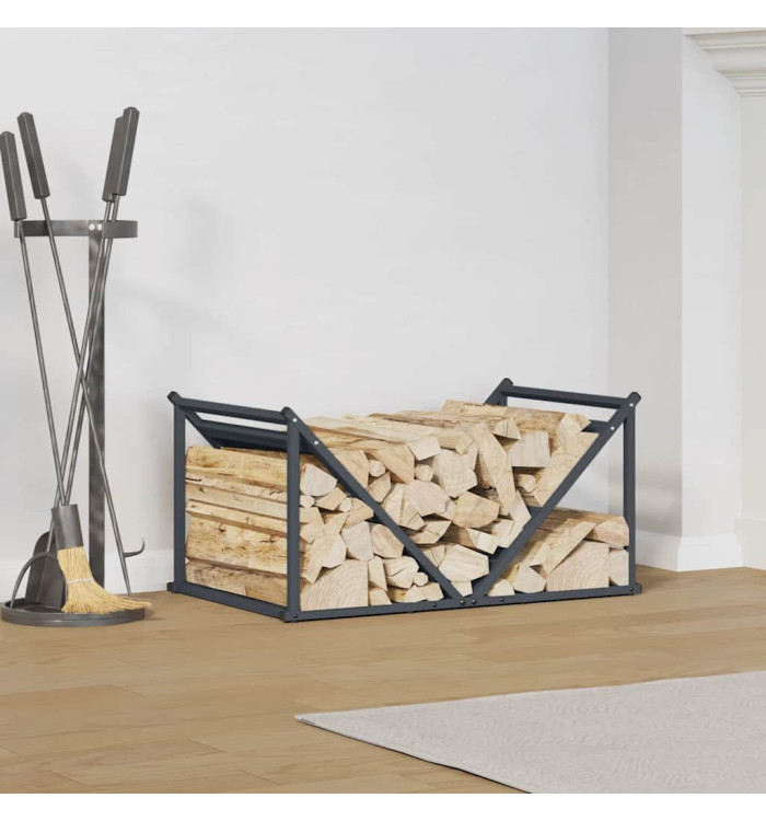 Portant de bois chauffage anthracite 70x43x34,5 cm | Mobilier & Déco