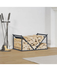 Portant de bois chauffage anthracite 70x43x34,5 cm | Mobilier & Déco