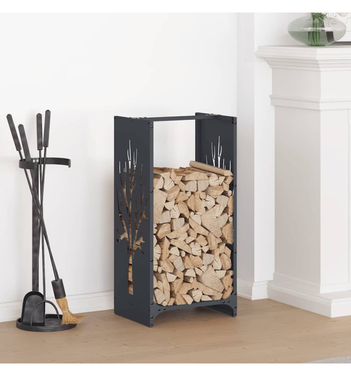 Portant de bois chauffage anthracite 40x30x80 cm | Mobilier & Déco