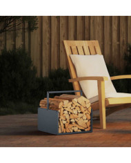 Portant de bois chauffage anthracite 40x40x40 cm | Mobilier & Déco