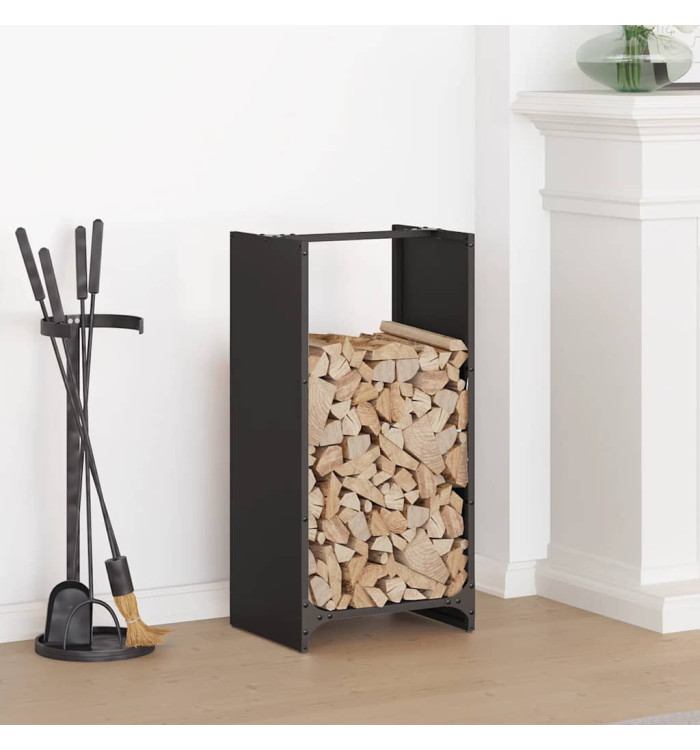 Portant de bois chauffage noir 40x30x80 cm | Mobilier & Déco