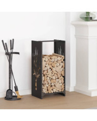 Portant de bois chauffage noir 40x30x80 cm | Mobilier & Déco