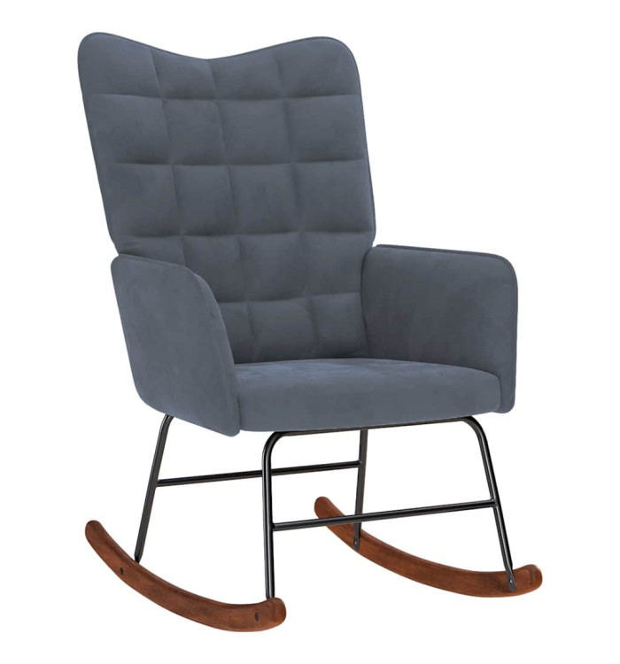 Chaise à bascule Gris foncé Velours | Mobilier & Déco