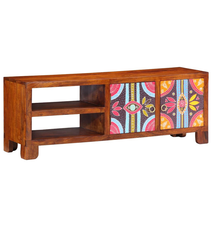 Meuble TV multicolore 110x30x40 bois d'acacia massif | Mobilier & Déco