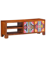 Meuble TV multicolore 110x30x40 bois d'acacia massif | Mobilier & Déco
