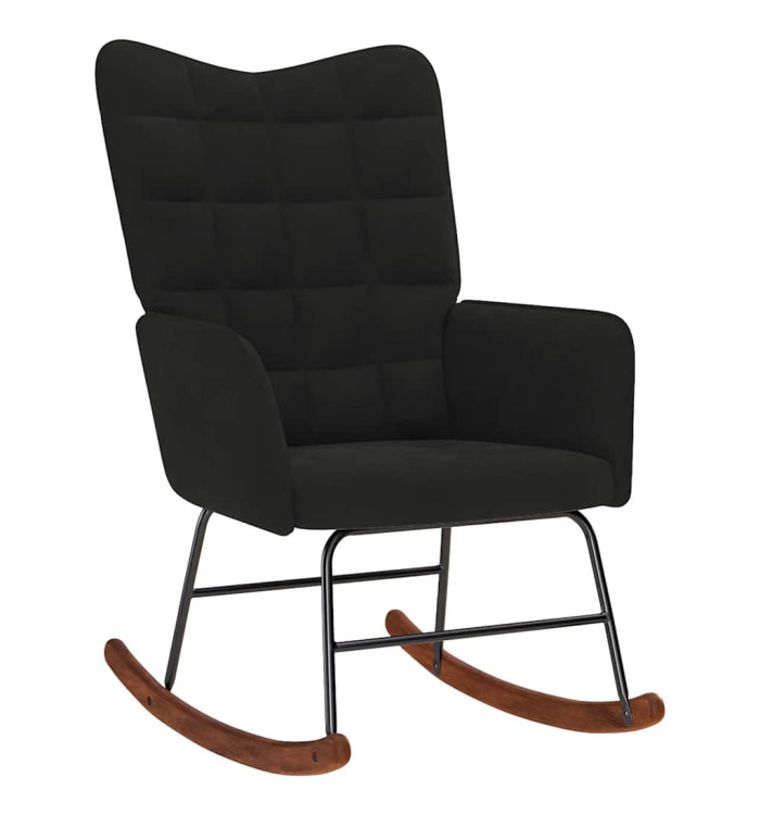 Chaise à bascule Noir Velours | Mobilier & Déco