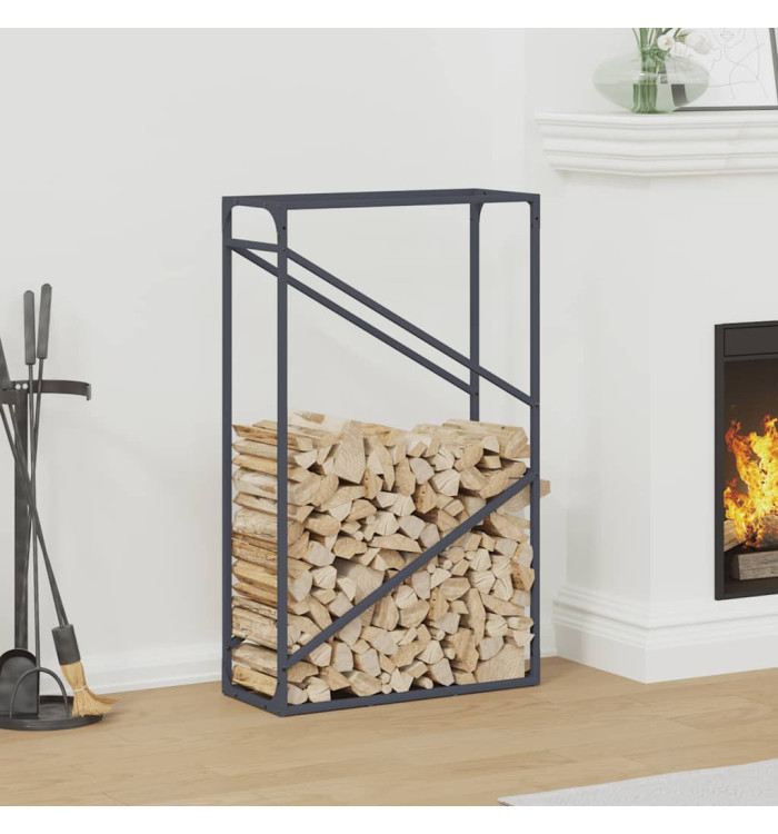 Portant de bois chauffage anthracite 60x25x100 cm | Mobilier & Déco