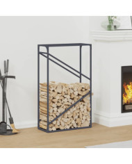 Portant de bois chauffage anthracite 60x25x100 cm | Mobilier & Déco