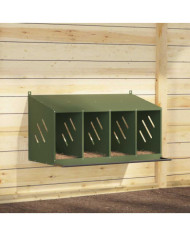 Nichoir à poules avec 4 compartiments vert olive métal | Mobilier & Déco