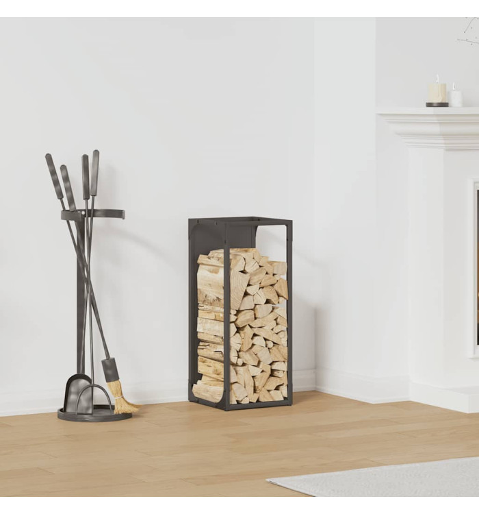 Portant de bois chauffage noir 25x25x60 cm | Mobilier & Déco