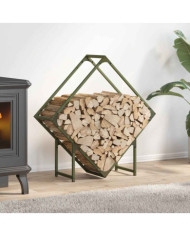 Portant de bois chauffage vert olive 80x25x80 cm | Mobilier & Déco