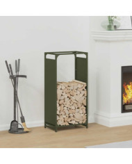 Portant de bois chauffage vert olive 44x28x90 cm | Mobilier & Déco